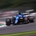 NORTHAMPTON, ENGLAND - JULY 17: Fernando Alonso of Spain driving the (14) Alpine A521 Renault during practice ahead of the F1 Grand Prix of Great Britain at Silverstone on July 17, 2021 in Northampton, England. (Photo by Lars Baron/Getty Images)
