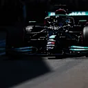 NORTHAMPTON, ENGLAND - JULY 17: Lewis Hamilton of Great Britain driving the (44) Mercedes AMG Petronas F1 Team Mercedes W12 in the Pitlane during practice ahead of the F1 Grand Prix of Great Britain at Silverstone on July 17, 2021 in Northampton, England. (Photo by Mark Thompson/Getty Images)