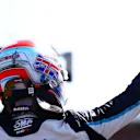 NORTHAMPTON, ENGLAND - JULY 17: George Russell of Great Britain and Williams prepares to drive on the grid before the Sprint for the F1 Grand Prix of Great Britain at Silverstone on July 17, 2021 in Northampton, England. (Photo by Dan Istitene - Formula 1/Formula 1 via Getty Images)