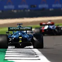 NORTHAMPTON, ENGLAND - JULY 17: Lance Stroll of Canada driving the (18) Aston Martin AMR21 Mercedes during the Sprint for the F1 Grand Prix of Great Britain at Silverstone on July 17, 2021 in Northampton, England. (Photo by Bryn Lennon - Formula 1/Formula 1 via Getty Images)