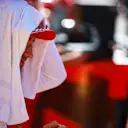 NORTHAMPTON, ENGLAND - JULY 17: Charles Leclerc of Monaco and Ferrari looks on from the grid before the Sprint for the F1 Grand Prix of Great Britain at Silverstone on July 17, 2021 in Northampton, England. (Photo by Mark Thompson/Getty Images)