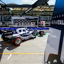 BUDAPEST, HUNGARY - JULY 30: Pierre Gasly of Scuderia AlphaTauri and France leaves the garage during practice ahead of the F1 Grand Prix of Hungary at Hungaroring on July 30, 2021 in Budapest, Hungary. (Photo by Peter Fox/Getty Images)