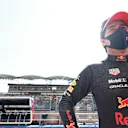 BUDAPEST, HUNGARY - JULY 31: Sergio Perez of Mexico and Red Bull Racing looks on in the Pitlane during qualifying ahead of the F1 Grand Prix of Hungary at Hungaroring on July 31, 2021 in Budapest, Hungary. (Photo by Mark Thompson/Getty Images)
