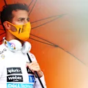 BUDAPEST, HUNGARY - AUGUST 01: Daniel Ricciardo of Australia and McLaren F1 prepares to drive on the grid before the F1 Grand Prix of Hungary at Hungaroring on August 01, 2021 in Budapest, Hungary. (Photo by Dan Istitene - Formula 1/Formula 1 via Getty Images)