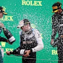 BUDAPEST, HUNGARY - AUGUST 01: Race winner Esteban Ocon of France and Alpine F1 Team celebrates on the podium during the F1 Grand Prix of Hungary at Hungaroring on August 01, 2021 in Budapest, Hungary. (Photo by Lars Baron/Getty Images)