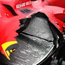 BUDAPEST, HUNGARY - AUGUST 01: A detail shot of the damage to the car of Charles Leclerc of Monaco and Ferrari following a crash during the F1 Grand Prix of Hungary at Hungaroring on August 01, 2021 in Budapest, Hungary. (Photo by Joe Portlock - Formula 1/Formula 1 via Getty Images)