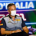 MONZA, ITALY - SEPTEMBER 10: Director of Pirelli F1 Mario Isola talks in the Team Principals Press Conference during practice ahead of the F1 Grand Prix of Italy at Autodromo di Monza on September 10, 2021 in Monza, Italy. (Photo by Mark Sutton - Pool/Getty Images)