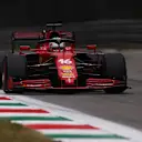 MONZA, ITALY - SEPTEMBER 10: Charles Leclerc of Monaco driving the (16) Scuderia Ferrari SF21 during qualifying ahead of the F1 Grand Prix of Italy at Autodromo di Monza on September 10, 2021 in Monza, Italy. (Photo by Lars Baron/Getty Images)