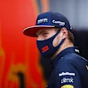 MONZA, ITALY - SEPTEMBER 10: Max Verstappen of Netherlands and Red Bull Racing looks on in the Paddock after qualifying ahead of the F1 Grand Prix of Italy at Autodromo di Monza on September 10, 2021 in Monza, Italy. (Photo by Bryn Lennon/Getty Images)