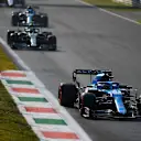 MONZA, ITALY - SEPTEMBER 11: Fernando Alonso of Spain driving the (14) Alpine A521 Renault during the Sprint ahead of the F1 Grand Prix of Italy at Autodromo di Monza on September 11, 2021 in Monza, Italy. (Photo by Rudy Carezzevoli/Getty Images)