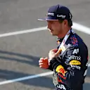 MONZA, ITALY - SEPTEMBER 11: Second place finisher Max Verstappen of Netherlands and Red Bull Racing celebrates in parc ferme during the Sprint ahead of the F1 Grand Prix of Italy at Autodromo di Monza on September 11, 2021 in Monza, Italy. (Photo by Bryn Lennon/Getty Images)