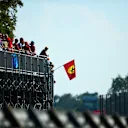 MONZA, ITALY - SEPTEMBER 12: Ferrari fans show their support during the F1 Grand Prix of Italy at Autodromo di Monza on September 12, 2021 in Monza, Italy. (Photo by Rudy Carezzevoli/Getty Images)