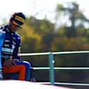 MONZA, ITALY - SEPTEMBER 12: Race winner Daniel Ricciardo of Australia and McLaren F1 celebrates on the podium during the F1 Grand Prix of Italy at Autodromo di Monza on September 12, 2021 in Monza, Italy. (Photo by Dan Istitene - Formula 1/Formula 1 via Getty Images)