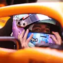 MEXICO CITY, MEXICO - NOVEMBER 05: Daniel Ricciardo of Australia and McLaren F1 prepares to drive in the garage during practice ahead of the F1 Grand Prix of Mexico at Autodromo Hermanos Rodriguez on November 05, 2021 in Mexico City, Mexico. (Photo by Lars Baron/Getty Images)