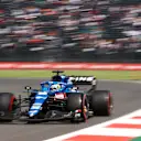MEXICO CITY, MEXICO - NOVEMBER 05: Fernando Alonso of Spain driving the (14) Alpine A521 Renault during practice ahead of the F1 Grand Prix of Mexico at Autodromo Hermanos Rodriguez on November 05, 2021 in Mexico City, Mexico. (Photo by Bryn Lennon - Formula 1/Formula 1 via Getty Images)