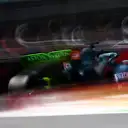 MEXICO CITY, MEXICO - NOVEMBER 05: Lance Stroll of Canada driving the (18) Aston Martin AMR21 Mercedes during practice ahead of the F1 Grand Prix of Mexico at Autodromo Hermanos Rodriguez on November 05, 2021 in Mexico City, Mexico. (Photo by Mario Renzi - Formula 1/Formula 1 via Getty Images)