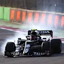 MEXICO CITY, MEXICO - NOVEMBER 05: Pierre Gasly of France driving the (10) Scuderia AlphaTauri AT02 Honda locks a wheel under braking during practice ahead of the F1 Grand Prix of Mexico at Autodromo Hermanos Rodriguez on November 05, 2021 in Mexico City, Mexico. (Photo by Bryn Lennon - Formula 1/Formula 1 via Getty Images)