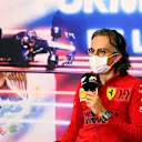 MEXICO CITY, MEXICO - NOVEMBER 05: Laurent Mekies, Scuderia Ferrari Sporting Director talks in the Team Principals Press Conference during practice ahead of the F1 Grand Prix of Mexico at Autodromo Hermanos Rodriguez on November 05, 2021 in Mexico City, Mexico. (Photo by Mark Sutton - Pool/Getty Images)