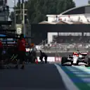 MEXICO CITY, MEXICO - NOVEMBER 06: Kimi Raikkonen of Finland driving the (7) Alfa Romeo Racing C41 Ferrari in the Pitlane during final practice ahead of the F1 Grand Prix of Mexico at Autodromo Hermanos Rodriguez on November 06, 2021 in Mexico City, Mexico. (Photo by Bryn Lennon - Formula 1/Formula 1 via Getty Images)