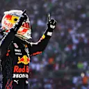 MEXICO CITY, MEXICO - NOVEMBER 07: Race winner Max Verstappen of Netherlands and Red Bull Racing celebrates in parc ferme during the F1 Grand Prix of Mexico at Autodromo Hermanos Rodriguez on November 07, 2021 in Mexico City, Mexico. (Photo by Bryn Lennon - Formula 1/Formula 1 via Getty Images)