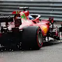 MONTE-CARLO, MONACO - MAY 22: Pole position qualifier Charles Leclerc of Monaco and Ferrari crashes during qualifying for the F1 Grand Prix of Monaco at Circuit de Monaco on May 22, 2021 in Monte-Carlo, Monaco. (Photo by Clive Rose - Formula 1/Formula 1 via Getty Images)