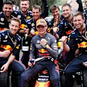 MONTE-CARLO, MONACO - MAY 23: Race winner Max Verstappen of Netherlands and Red Bull Racing celebrates with his team in parc ferme during the F1 Grand Prix of Monaco at Circuit de Monaco on May 23, 2021 in Monte-Carlo, Monaco. (Photo by Sebastian Nogier - Pool/Getty Images)