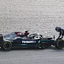 ZANDVOORT, NETHERLANDS - SEPTEMBER 03: Lewis Hamilton of Great Britain and Mercedes GP stops on track during practice ahead of the F1 Grand Prix of The Netherlands at Circuit Zandvoort on September 03, 2021 in Zandvoort, Netherlands. (Photo by Dan Istitene - Formula 1/Formula 1 via Getty Images)