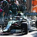 ZANDVOORT, NETHERLANDS - SEPTEMBER 05: Sebastian Vettel of Germany driving the (5) Aston Martin AMR21 Mercedes makes a pitstop during the F1 Grand Prix of The Netherlands at Circuit Zandvoort on September 05, 2021 in Zandvoort, Netherlands. (Photo by Peter Fox/Getty Images)