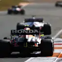 ZANDVOORT, NETHERLANDS - SEPTEMBER 05: Sergio Perez of Mexico driving the (11) Red Bull Racing RB16B Honda during the F1 Grand Prix of The Netherlands at Circuit Zandvoort on September 05, 2021 in Zandvoort, Netherlands. (Photo by Bryn Lennon/Getty Images)