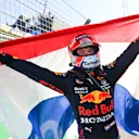 ZANDVOORT, NETHERLANDS - SEPTEMBER 05: Race winner Max Verstappen of Netherlands and Red Bull Racing celebrates in parc ferme during the F1 Grand Prix of The Netherlands at Circuit Zandvoort on September 05, 2021 in Zandvoort, Netherlands. (Photo by Dan Mullan/Getty Images)