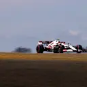 PORTIMAO, PORTUGAL - APRIL 30: Antonio Giovinazzi of Italy driving the (99) Alfa Romeo Racing C41 Ferrari on track during practice ahead of the F1 Grand Prix of Portugal at Autodromo Internacional Do Algarve on April 30, 2021 in Portimao, Portugal. (Photo by Lars Baron/Getty Images)