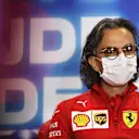 PORTIMAO, PORTUGAL - APRIL 30: Laurent Mekies, Scuderia Ferrari Sporting talks in the Team Principals Press Conference during practice ahead of the F1 Grand Prix of Portugal at Autodromo Internacional Do Algarve on April 30, 2021 in Portimao, Portugal. (Photo by Lars Baron/Getty Images)