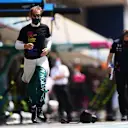 PORTIMAO, PORTUGAL - MAY 02: Sebastian Vettel of Germany and Aston Martin F1 Team runs to the grid during the F1 Grand Prix of Portugal at Autodromo Internacional Do Algarve on May 02, 2021 in Portimao, Portugal. (Photo by Peter Fox/Getty Images)