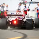 DOHA, QATAR - NOVEMBER 19: Nikita Mazepin of Russia driving the (9) Haas F1 Team VF-21 Ferrari in the Pitlane during practice ahead of the F1 Grand Prix of Qatar at Losail International Circuit on November 19, 2021 in Doha, Qatar. (Photo by Peter Fox/Getty Images)
