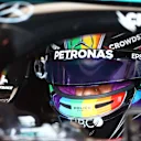 DOHA, QATAR - NOVEMBER 19: Lewis Hamilton of Great Britain and Mercedes GP prepares to drive in the garage during practice ahead of the F1 Grand Prix of Qatar at Losail International Circuit on November 19, 2021 in Doha, Qatar. (Photo by Dan Istitene - Formula 1/Formula 1 via Getty Images)