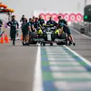 DOHA, QATAR - NOVEMBER 19: Lance Stroll of Aston Martin and Canada  during practice ahead of the F1 Grand Prix of Qatar at Losail International Circuit on November 19, 2021 in Doha, Qatar. (Photo by Peter Fox/Getty Images)