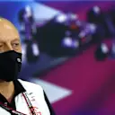 DOHA, QATAR - NOVEMBER 19: Alfa Romeo Racing Team Principal Frederic Vasseur talks in the Team Principals Press Conference during practice ahead of the F1 Grand Prix of Qatar at Losail International Circuit on November 19, 2021 in Doha, Qatar. (Photo by Dan Istitene/Getty Images)