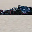 DOHA, QATAR - NOVEMBER 20: Lance Stroll of Canada driving the (18) Aston Martin AMR21 Mercedes during final practice ahead of the F1 Grand Prix of Qatar at Losail International Circuit on November 20, 2021 in Doha, Qatar. (Photo by Clive Mason/Getty Images)