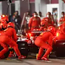 DOHA, QATAR - NOVEMBER 21: Charles Leclerc of Monaco driving the (16) Scuderia Ferrari SF21 makes a pitstop during the F1 Grand Prix of Qatar at Losail International Circuit on November 21, 2021 in Doha, Qatar. (Photo by Dan Istitene - Formula 1/Formula 1 via Getty Images)