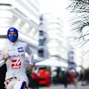 SOCHI, RUSSIA - SEPTEMBER 24: Mick Schumacher of Germany and Haas F1 runs in the Paddock before practice ahead of the F1 Grand Prix of Russia at Sochi Autodrom on September 24, 2021 in Sochi, Russia. (Photo by Peter Fox/Getty Images)