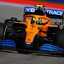 SOCHI, RUSSIA - SEPTEMBER 24: Lando Norris of Great Britain driving the (4) McLaren F1 Team MCL35M Mercedes during practice ahead of the F1 Grand Prix of Russia at Sochi Autodrom on September 24, 2021 in Sochi, Russia. (Photo by Bryn Lennon/Getty Images)