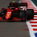 SOCHI, RUSSIA - SEPTEMBER 24: Carlos Sainz of Spain driving the (55) Scuderia Ferrari SF21 during practice ahead of the F1 Grand Prix of Russia at Sochi Autodrom on September 24, 2021 in Sochi, Russia. (Photo by Bryn Lennon/Getty Images)