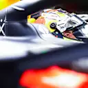 SOCHI, RUSSIA - SEPTEMBER 24: Sergio Perez of Mexico and Red Bull Racing prepares to drive in the garage during practice ahead of the F1 Grand Prix of Russia at Sochi Autodrom on September 24, 2021 in Sochi, Russia. (Photo by Mark Thompson/Getty Images)
