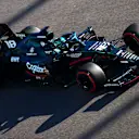 SOCHI, RUSSIA - SEPTEMBER 24: Lance Stroll of Canada driving the (18) Aston Martin AMR21 Mercedes during practice ahead of the F1 Grand Prix of Russia at Sochi Autodrom on September 24, 2021 in Sochi, Russia. (Photo by Dan Istitene - Formula 1/Formula 1 via Getty Images)