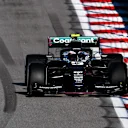 SOCHI, RUSSIA - SEPTEMBER 24: Sebastian Vettel of Germany driving the (5) Aston Martin AMR21 Mercedes during practice ahead of the F1 Grand Prix of Russia at Sochi Autodrom on September 24, 2021 in Sochi, Russia. (Photo by Rudy Carezzevoli/Getty Images)