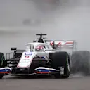 SOCHI, RUSSIA - SEPTEMBER 25: Nikita Mazepin of Russia driving the (9) Haas F1 Team VF-21 Ferrari during qualifying ahead of the F1 Grand Prix of Russia at Sochi Autodrom on September 25, 2021 in Sochi, Russia. (Photo by Bryn Lennon/Getty Images)