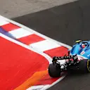 SOCHI, RUSSIA - SEPTEMBER 26: Esteban Ocon of France driving the (31) Alpine A521 Renault during the F1 Grand Prix of Russia at Sochi Autodrom on September 26, 2021 in Sochi, Russia. (Photo by Dan Istitene - Formula 1/Formula 1 via Getty Images)