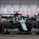 SOCHI, RUSSIA - SEPTEMBER 26: Sebastian Vettel of Germany driving the (5) Aston Martin AMR21 Mercedes during the F1 Grand Prix of Russia at Sochi Autodrom on September 26, 2021 in Sochi, Russia. (Photo by Lars Baron - Formula 1/Formula 1 via Getty Images)
