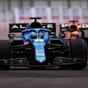 SOCHI, RUSSIA - SEPTEMBER 26: Fernando Alonso of Spain driving the (14) Alpine A521 Renault during the F1 Grand Prix of Russia at Sochi Autodrom on September 26, 2021 in Sochi, Russia. (Photo by Lars Baron - Formula 1/Formula 1 via Getty Images)