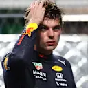 JEDDAH, SAUDI ARABIA - DECEMBER 04: Third place qualifier Max Verstappen of Netherlands and Red Bull Racing looks on in parc ferme during qualifying ahead of the F1 Grand Prix of Saudi Arabia at Jeddah Corniche Circuit on December 04, 2021 in Jeddah, Saudi Arabia. (Photo by Bryn Lennon - Formula 1/Formula 1 via Getty Images)